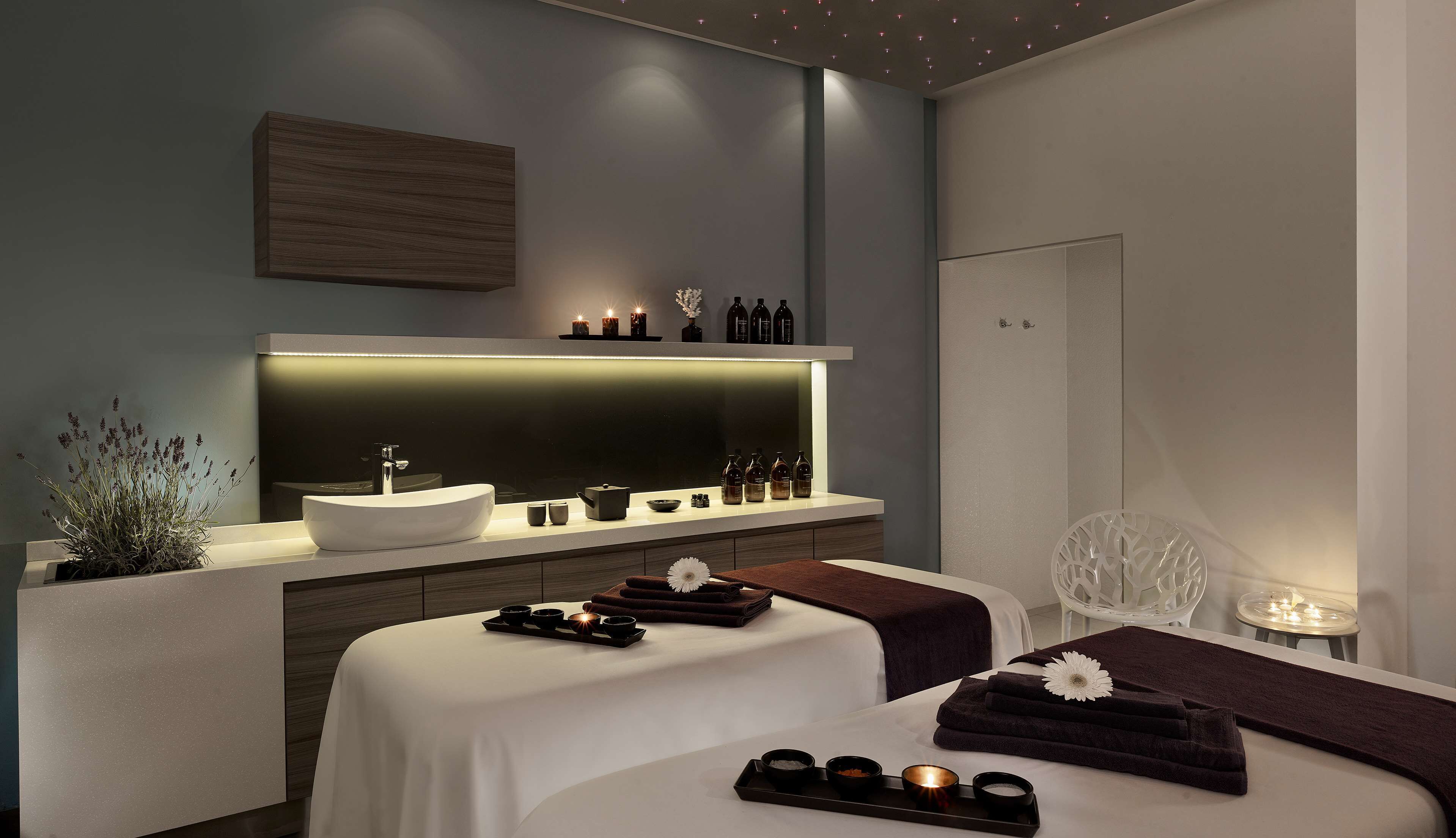 couples treatment room(s), sauna, body treatments, hot stone massages