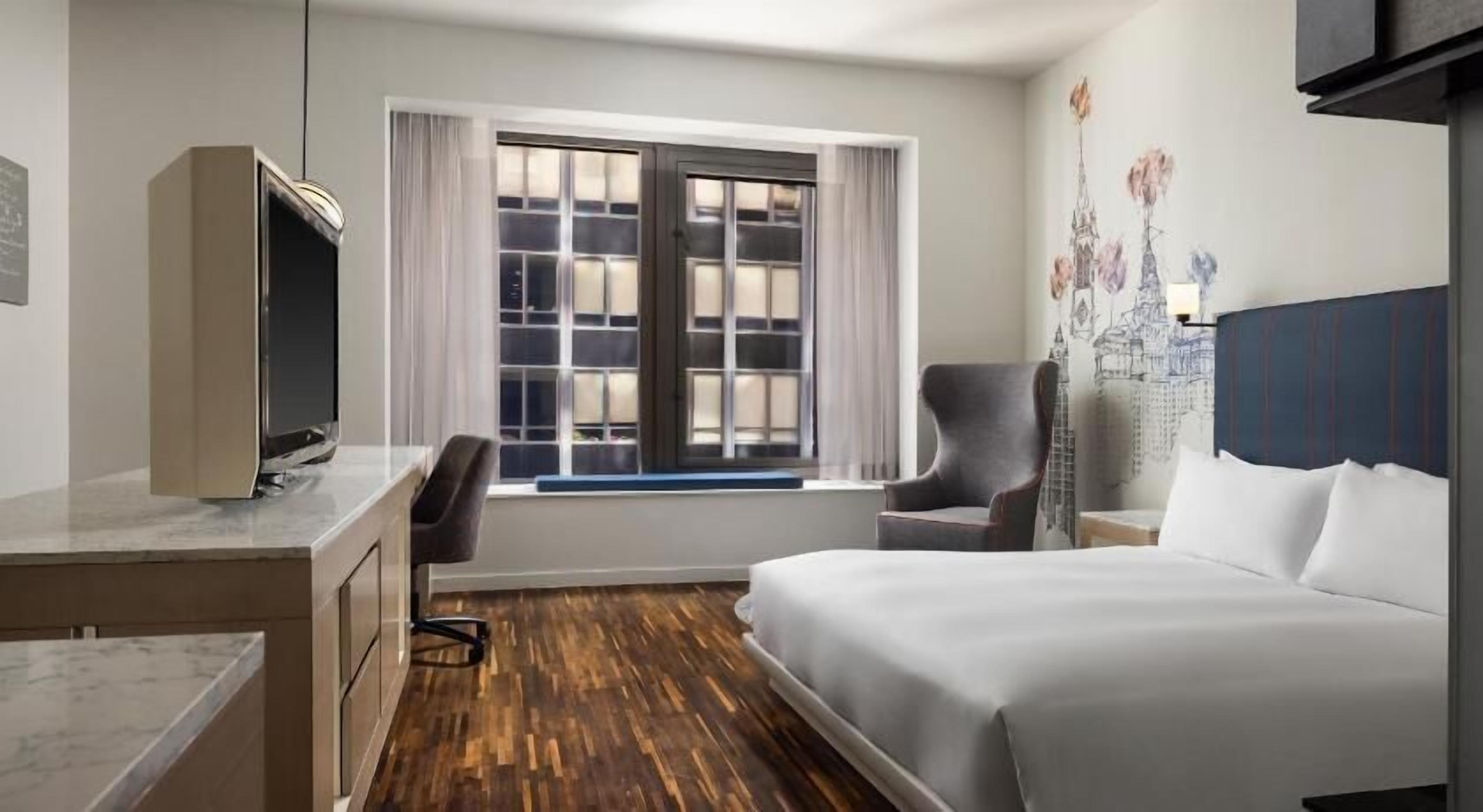 Premium bedding, down comforters, pillowtop beds, in-room safe