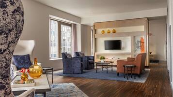 Premium bedding, down comforters, pillowtop beds, in-room safe