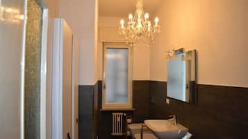 Free toiletries, hair dryer, bidet, towels