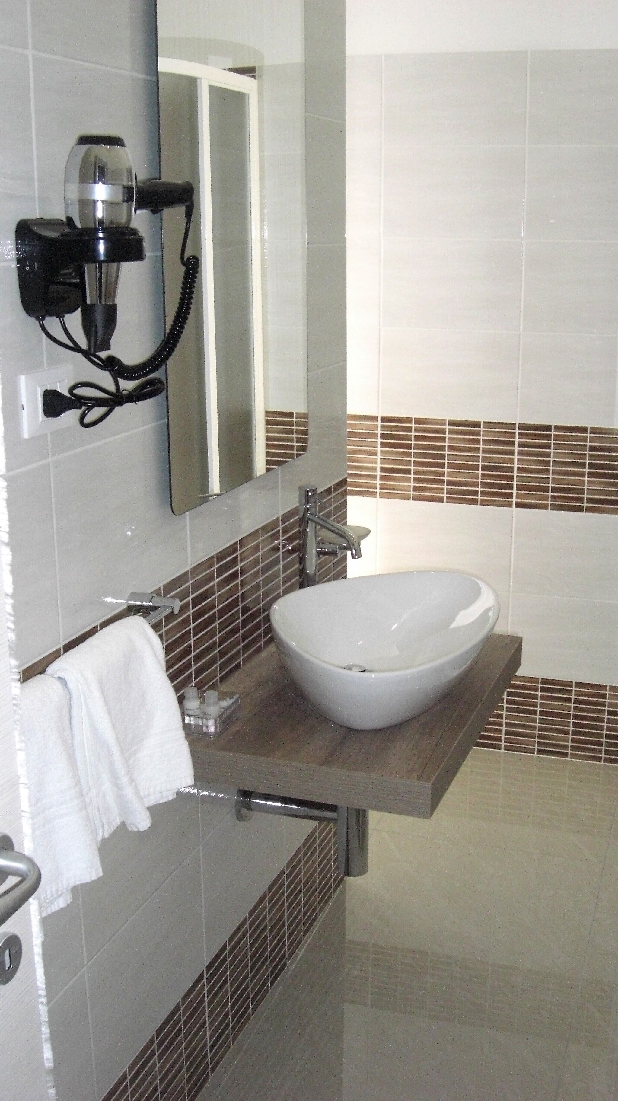 shower, free toiletries, hair dryer, bidet