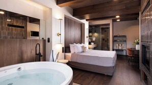 The Hot Tub Suite with Fireplace & Steam Shower | 전용 스파 욕조