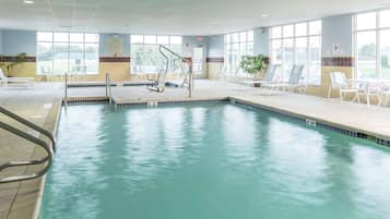 Indoor pool, open 6 AM to midnight, sun loungers