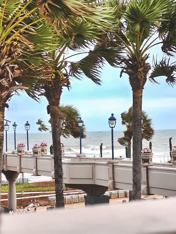 Private beach, white sand, sun loungers, beach umbrellas