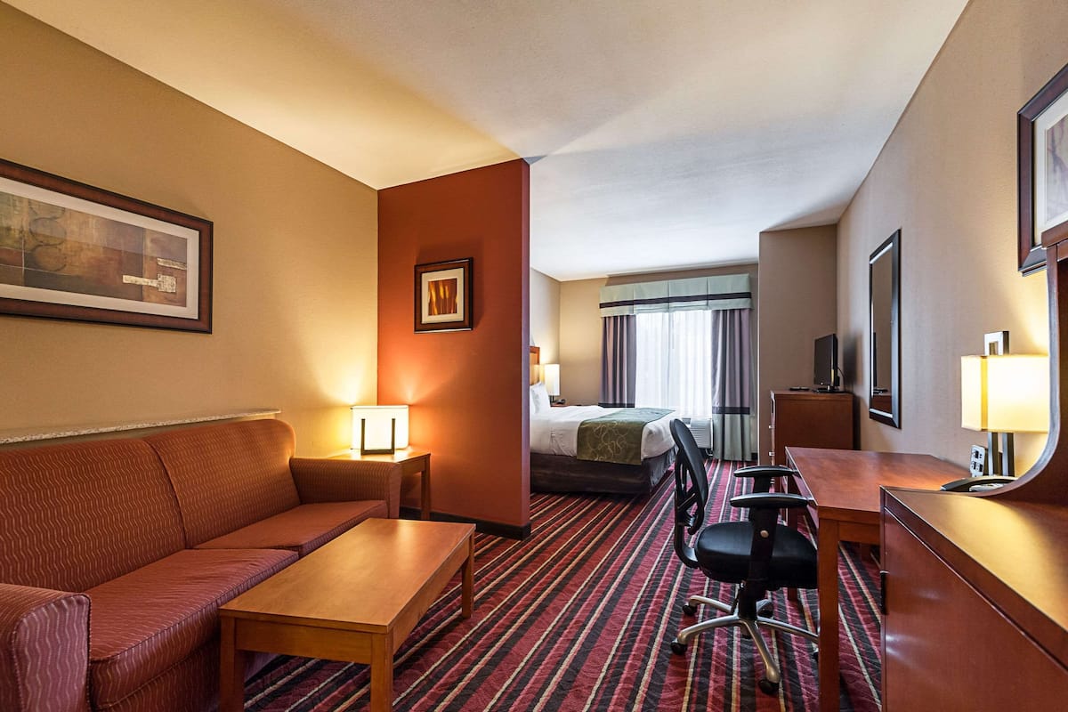 Pillow-top beds, desk, laptop workspace, iron/ironing board