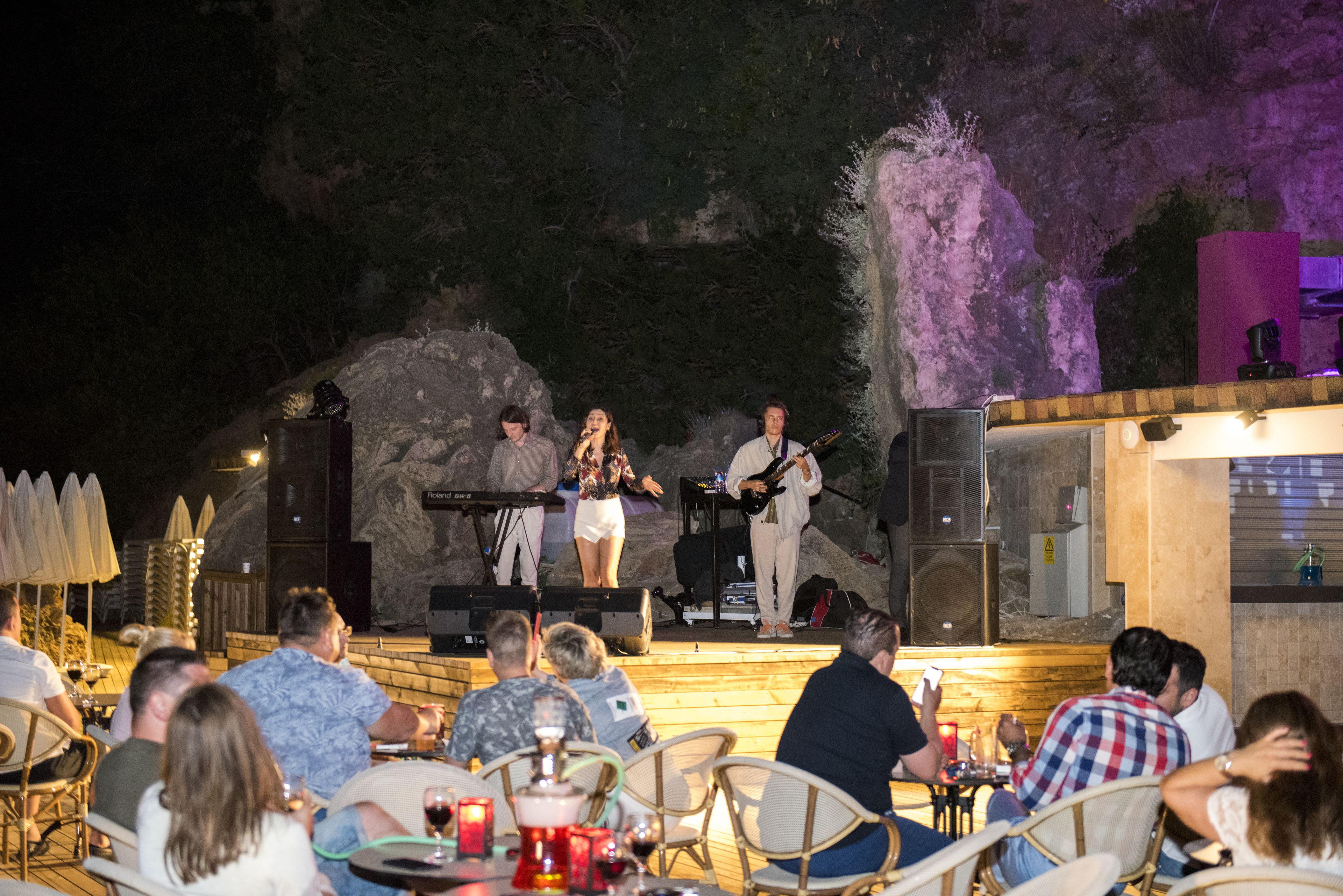 on the beach, sun-loungers, beach umbrellas, beach towels