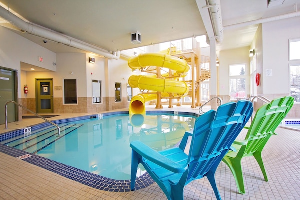 Indoor pool, open 10:00 AM to 10 PM, sun loungers