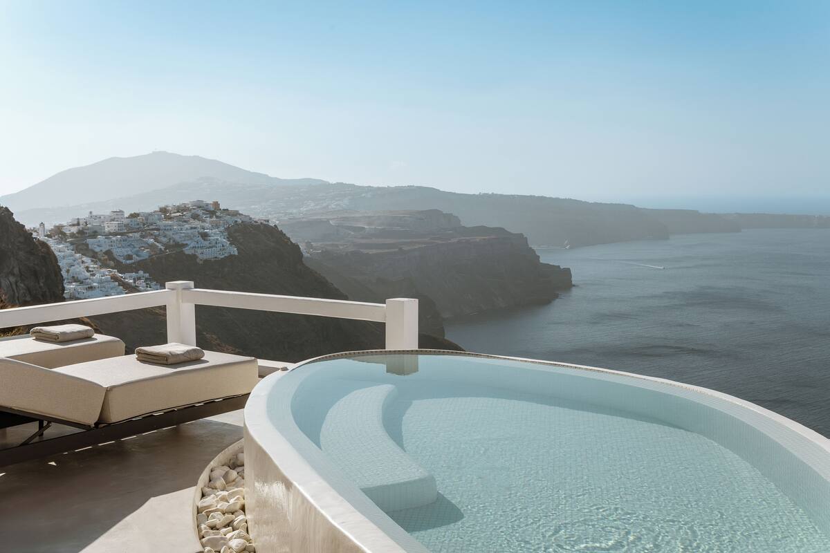 頂級套房, 海景 (Plunge Pool, Caldera View) | 露台/庭院