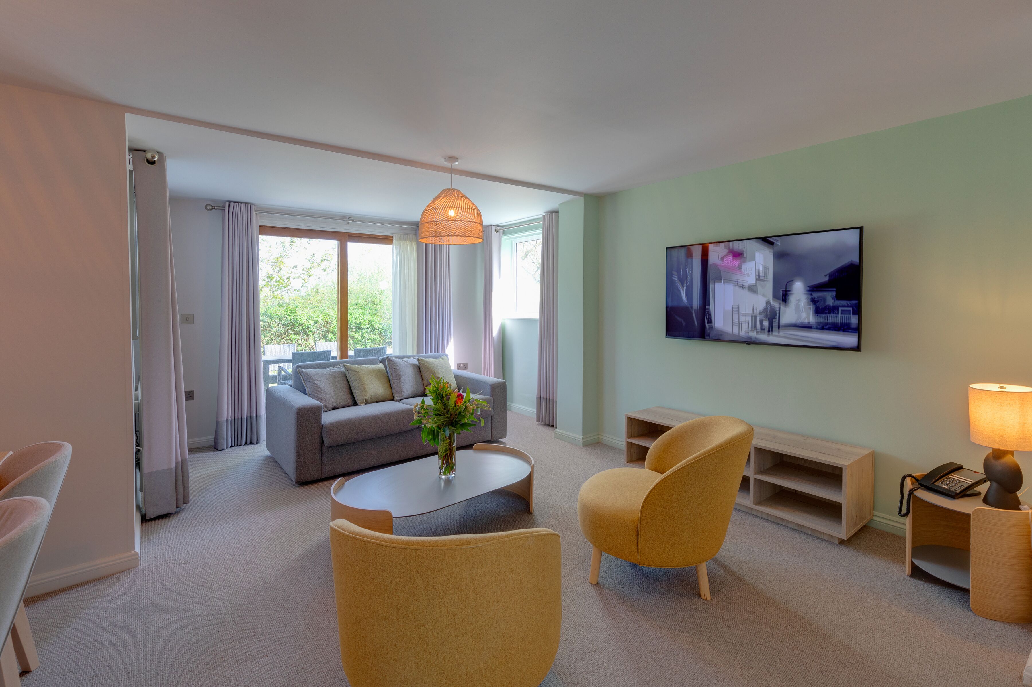 family cottage (turret) | living area | flat-screen tv