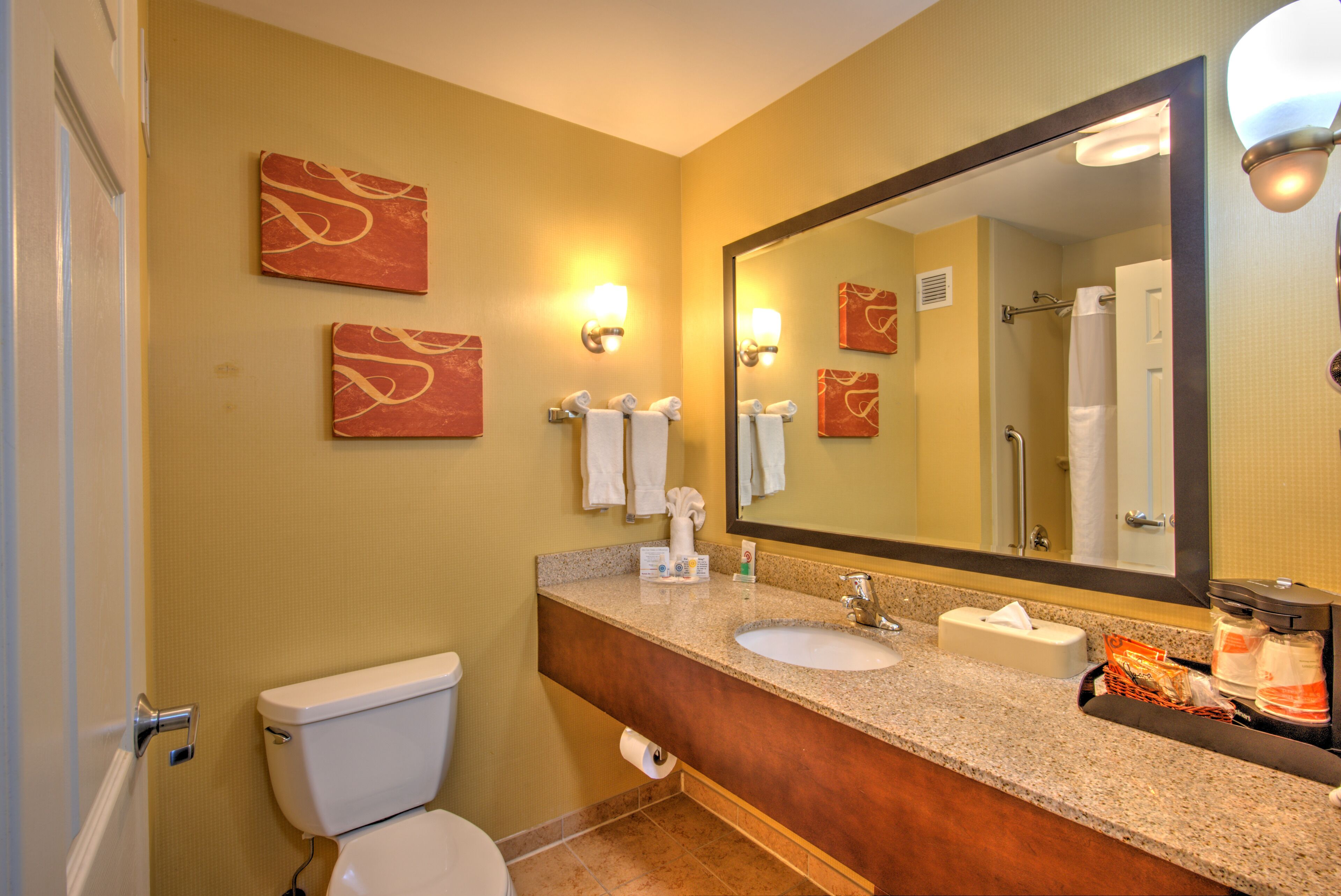 free toiletries, hair dryer, towels, soap