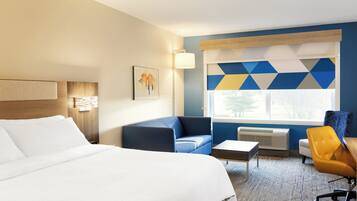 1 bedroom, desk, blackout drapes, iron/ironing board