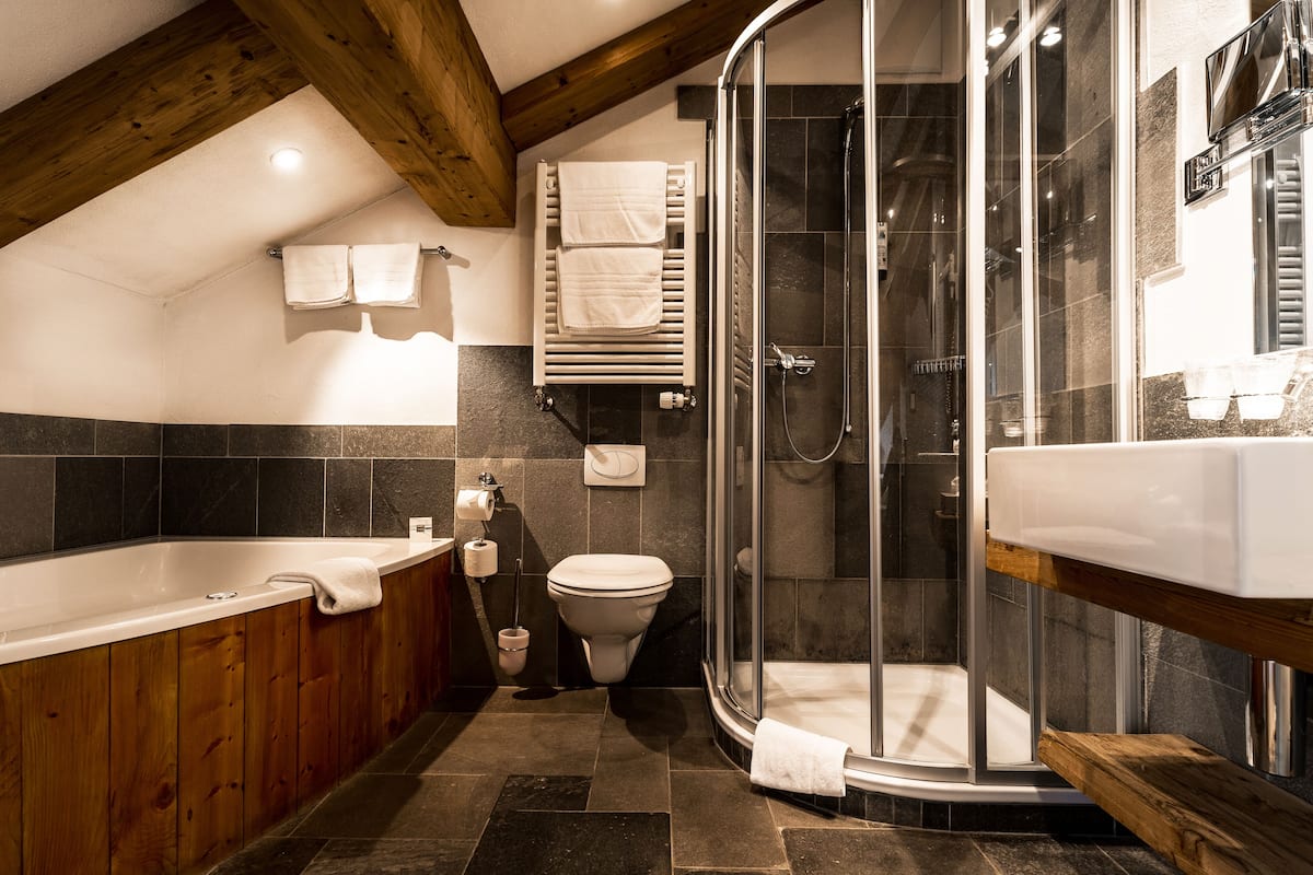 free toiletries, hair dryer, bathrobes, slippers