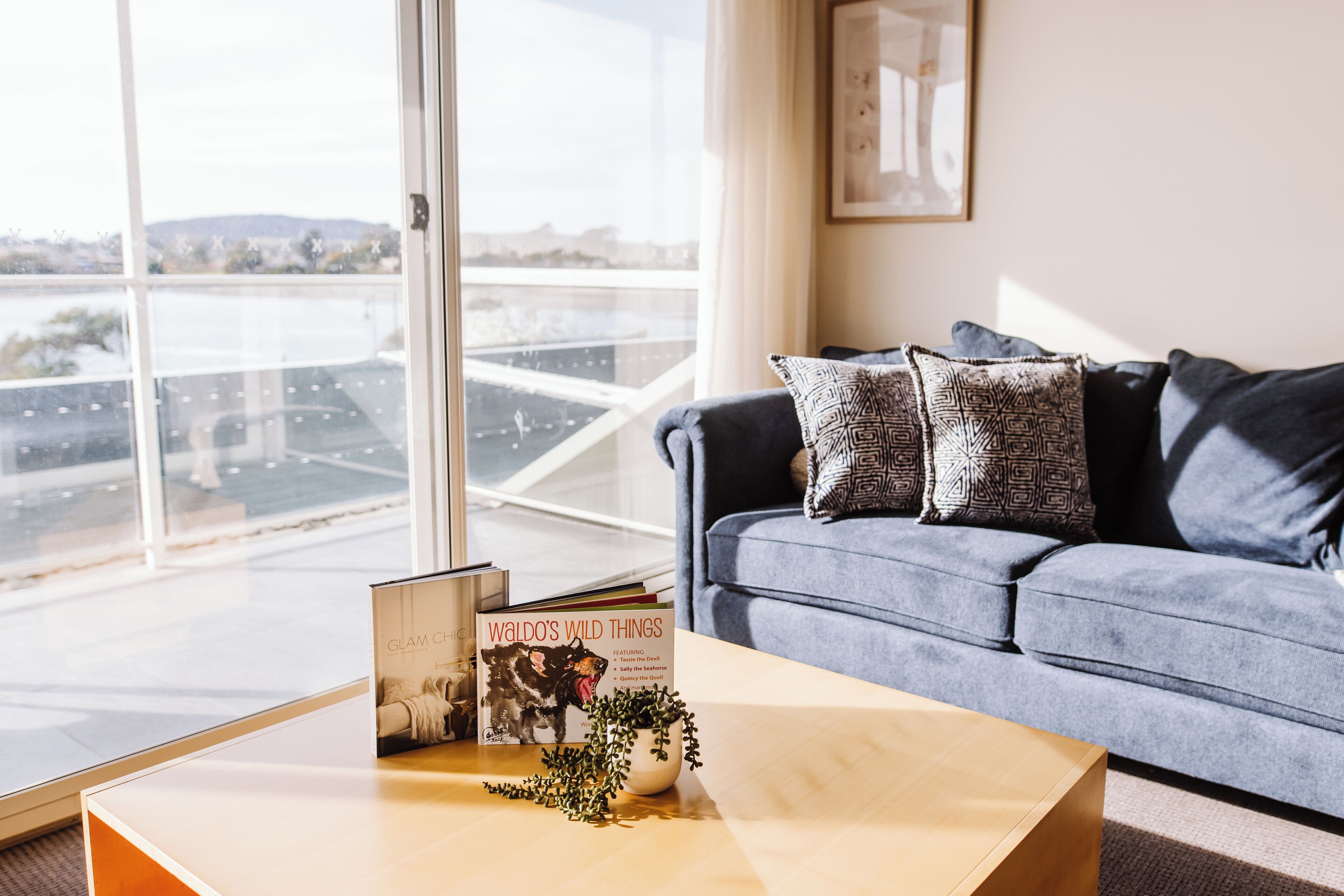 two bedroom apartment | living area | lcd tv