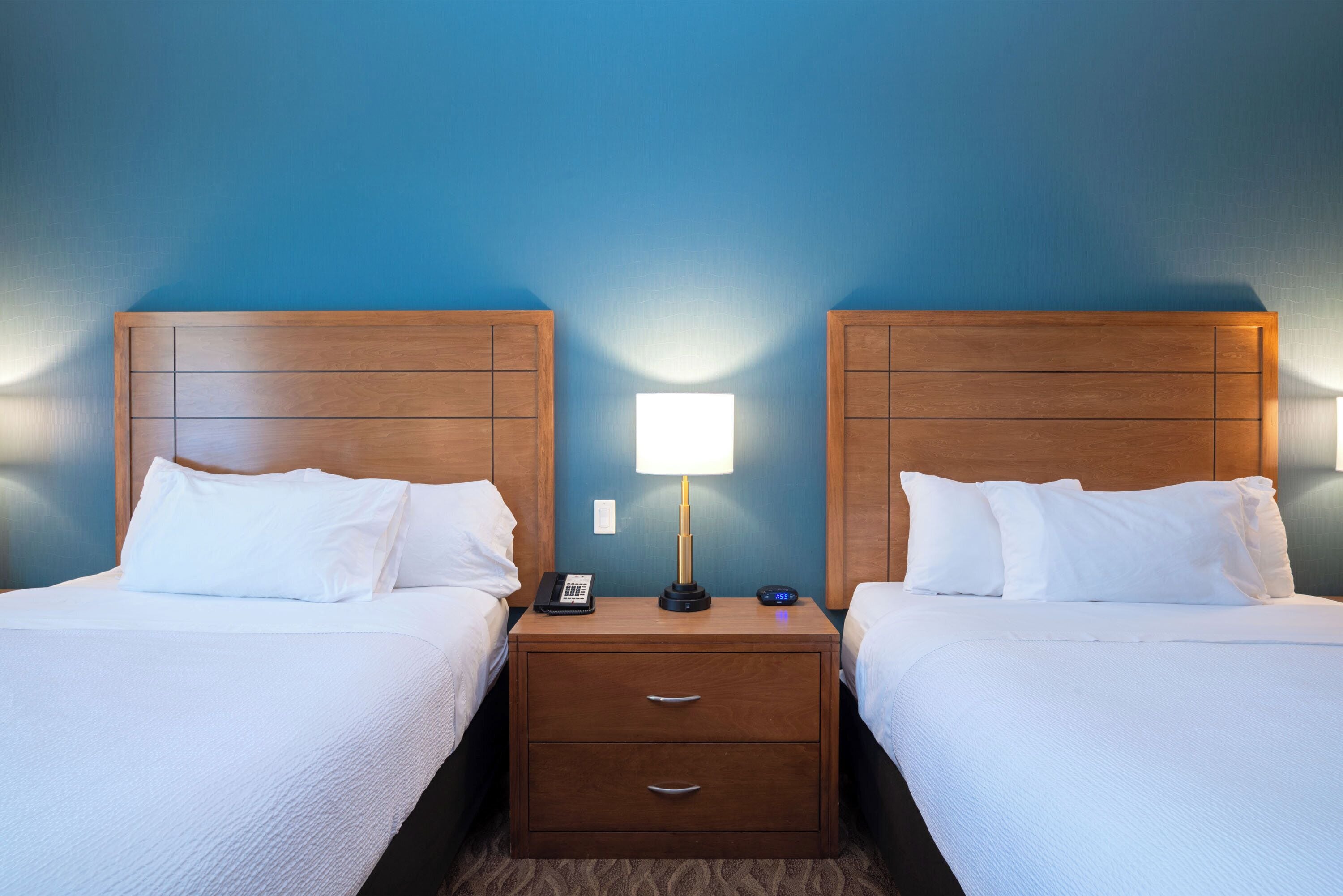 standard room, 2 queen beds with sofa bed | in-room safe, desk, laptop workspace, blackout curtains