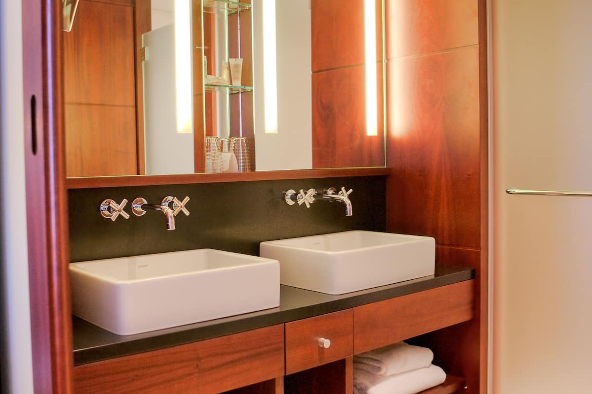 privilege double room | bathroom | shower, free toiletries, hair dryer, towels