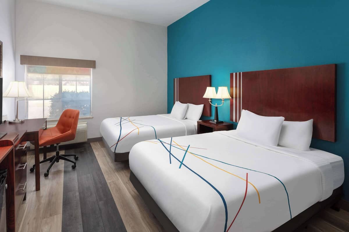Room, 2 Queen Beds, Accessible, Non Smoking (Mobility Accessible) | Premium bedding, desk, blackout drapes, iron/ironing board
