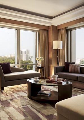 Club Suite, 1 Bedroom, Corner (Club Lounge Access, Cathedral View) | Living area | 42-inch LCD TV with satellite channels, TV, DVD player - InterContinental Saigon, an IHG Hotel (Ho Chi Minh City)