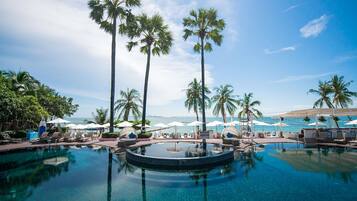 2 outdoor pools, open 6:00 AM to 7:00 PM, cabanas (surcharge)