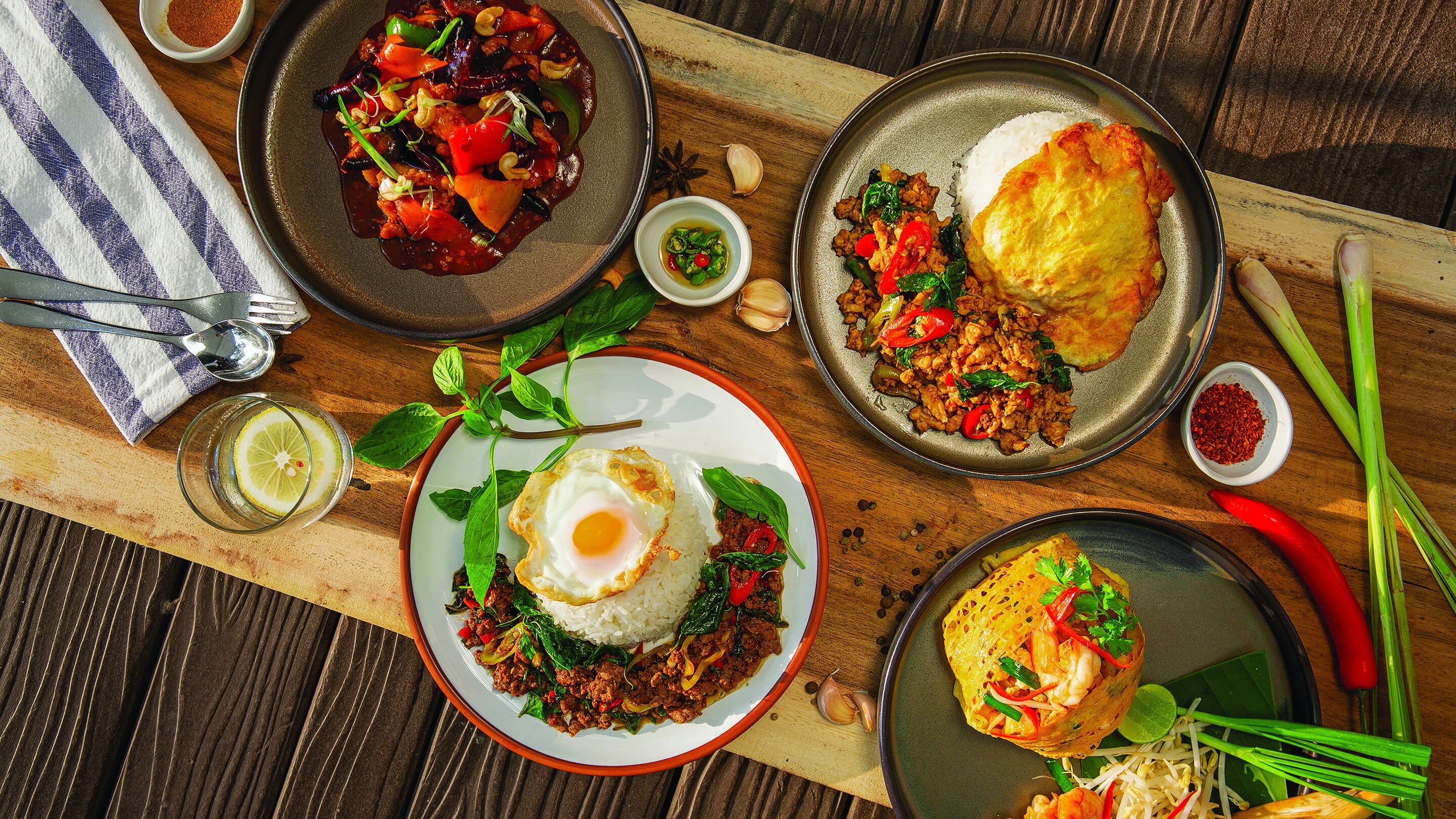 breakfast, lunch and dinner served