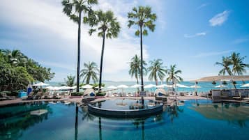 2 outdoor pools, open 6:00 AM to 7:00 PM, cabanas (surcharge)