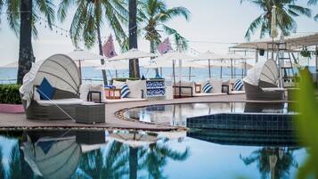 2 outdoor pools, open 6:00 AM to 7:00 PM, pool cabanas (surcharge)