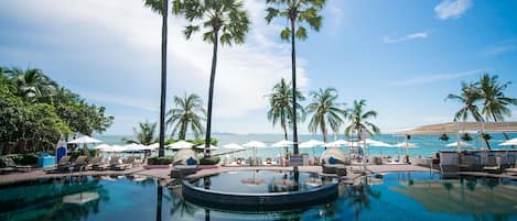 2 outdoor pools, open 6:00 AM to 7:00 PM, cabanas (surcharge)