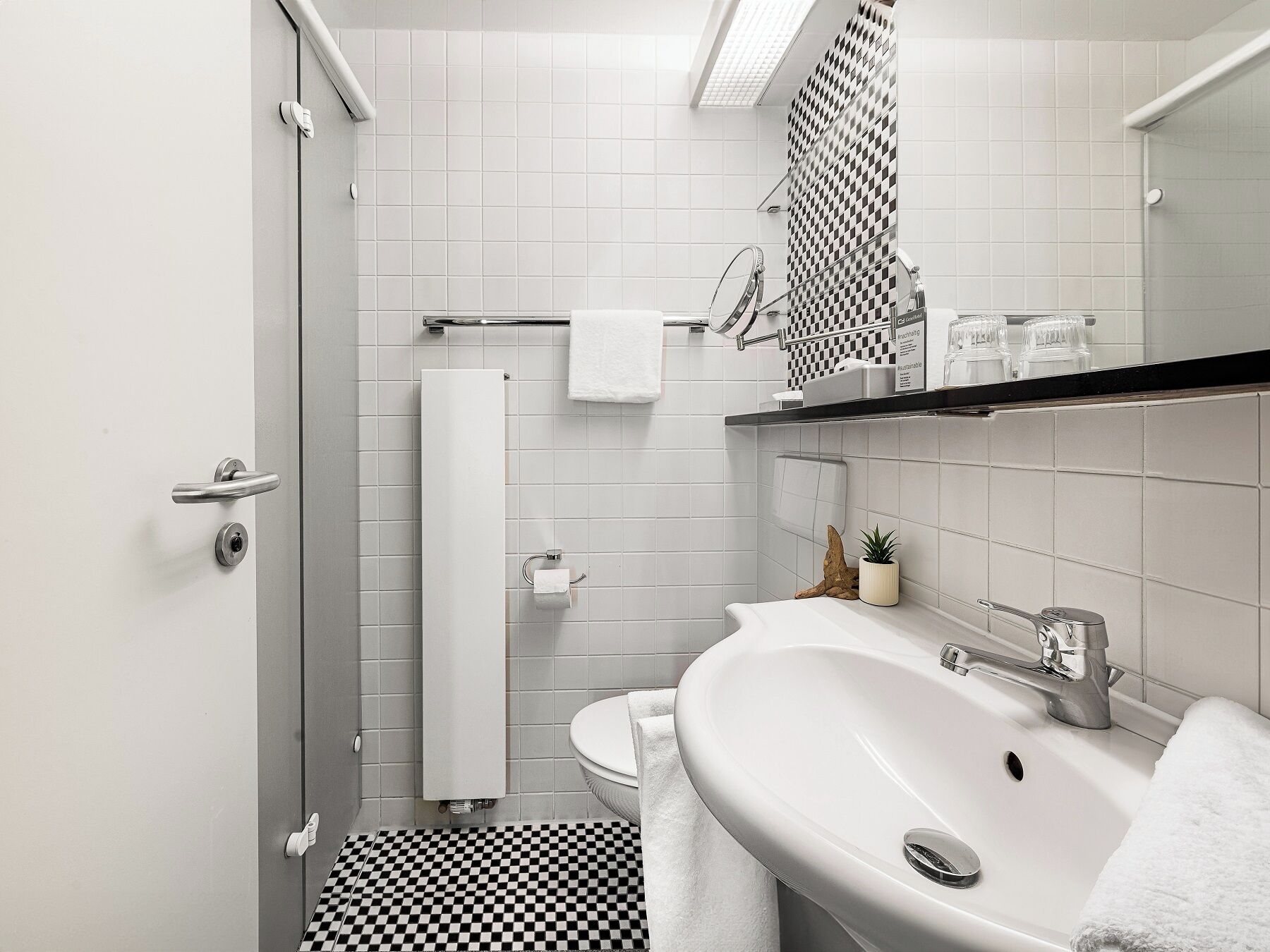 single room | bathroom | shower, hair dryer, towels, soap