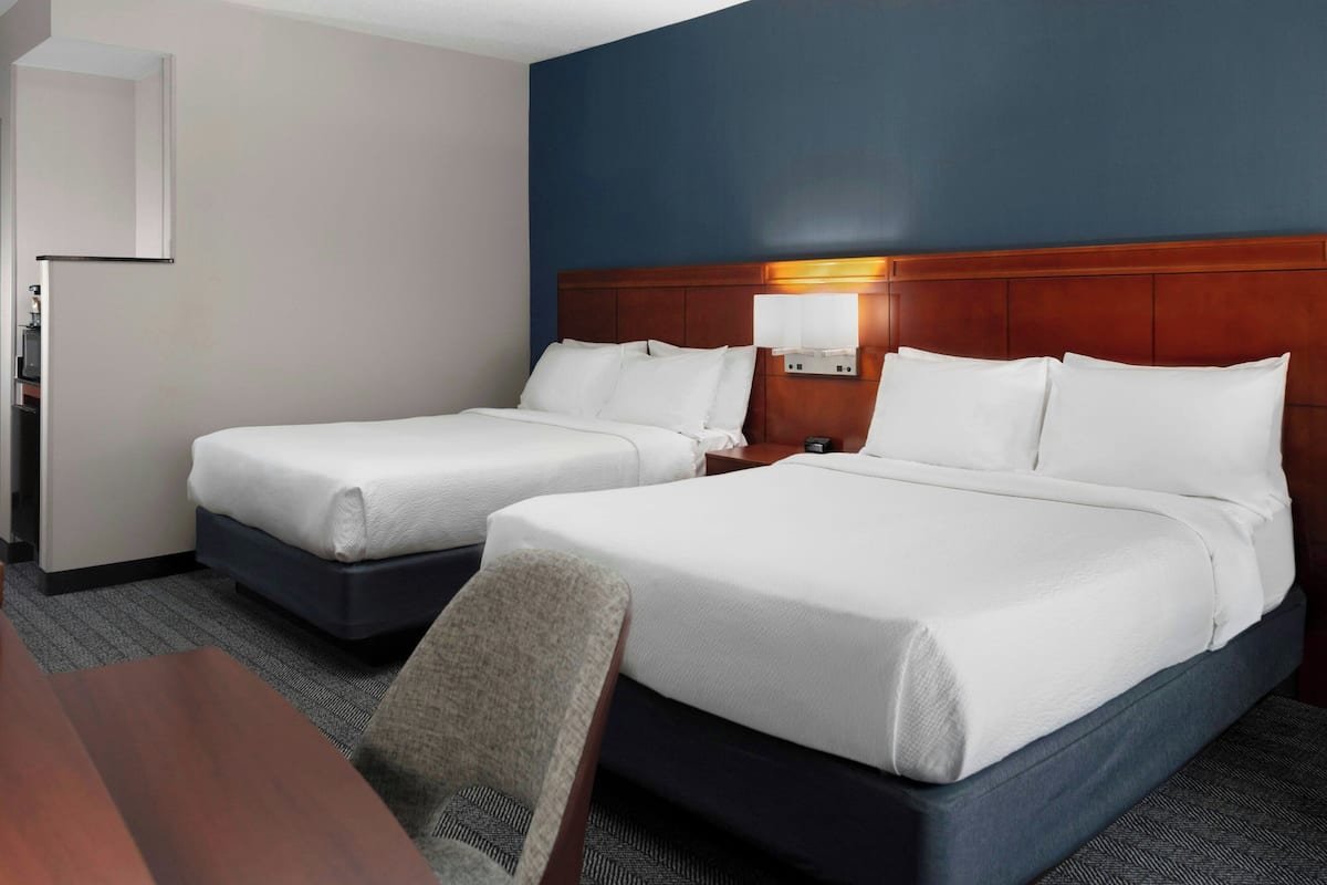 Room, 2 Queen Beds | Pillowtop beds, desk, iron/ironing board, free cribs/infant beds