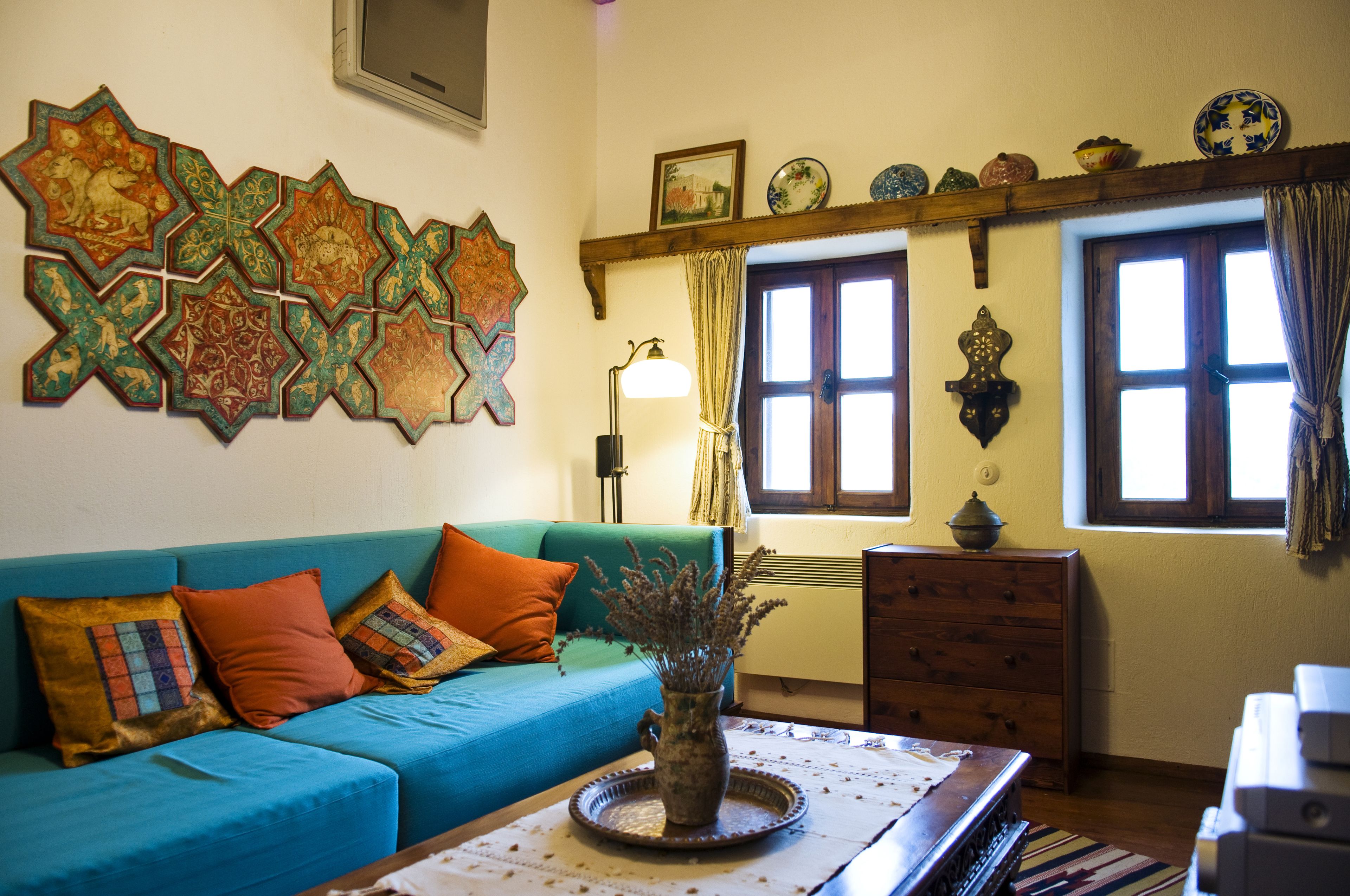 sandima stone house with hot tub, fireplace, garden & pool view  | living area | 40-inch led tv with satellite channels, tv, netflix