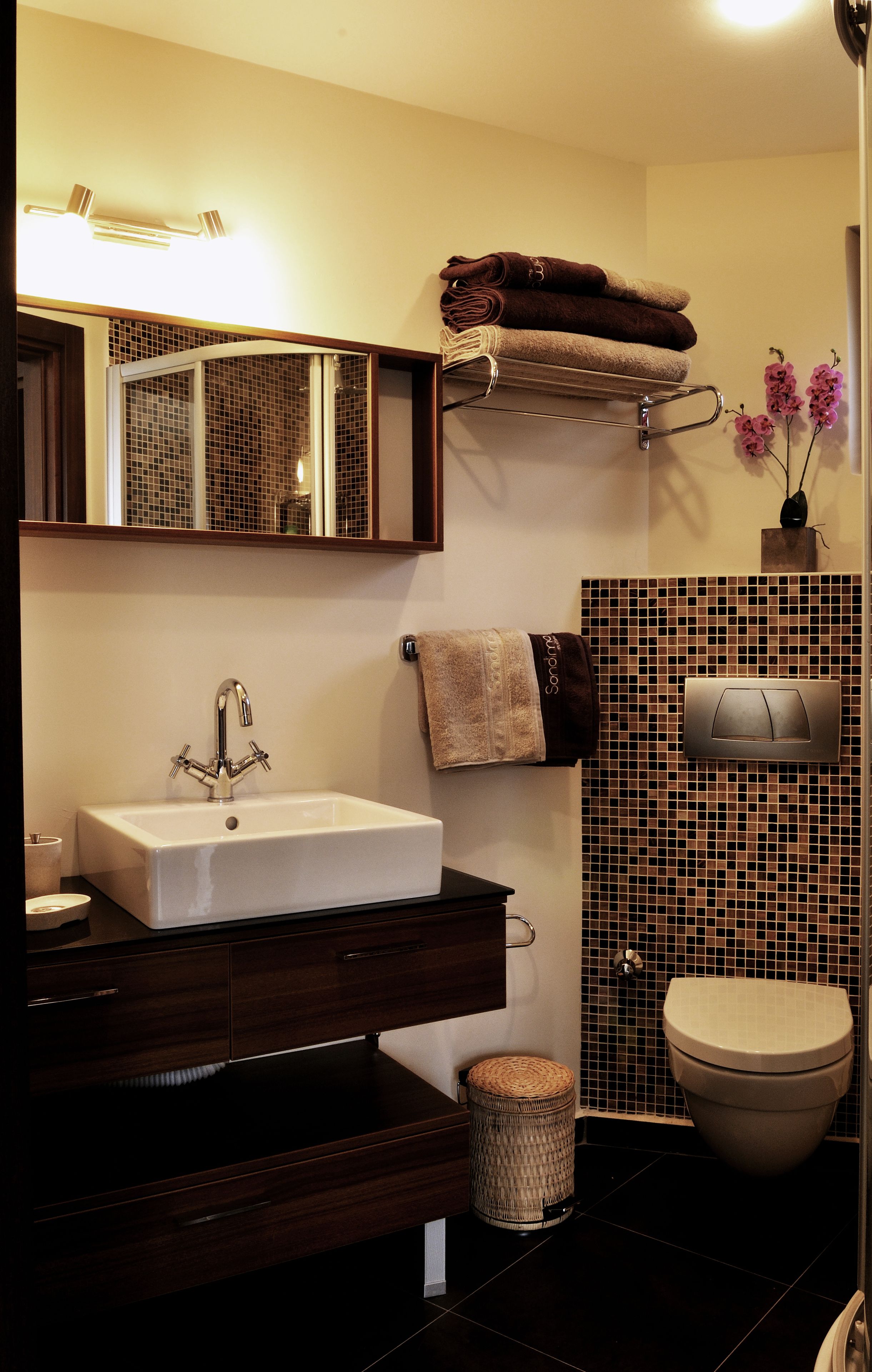 free toiletries, hair dryer, slippers, towels