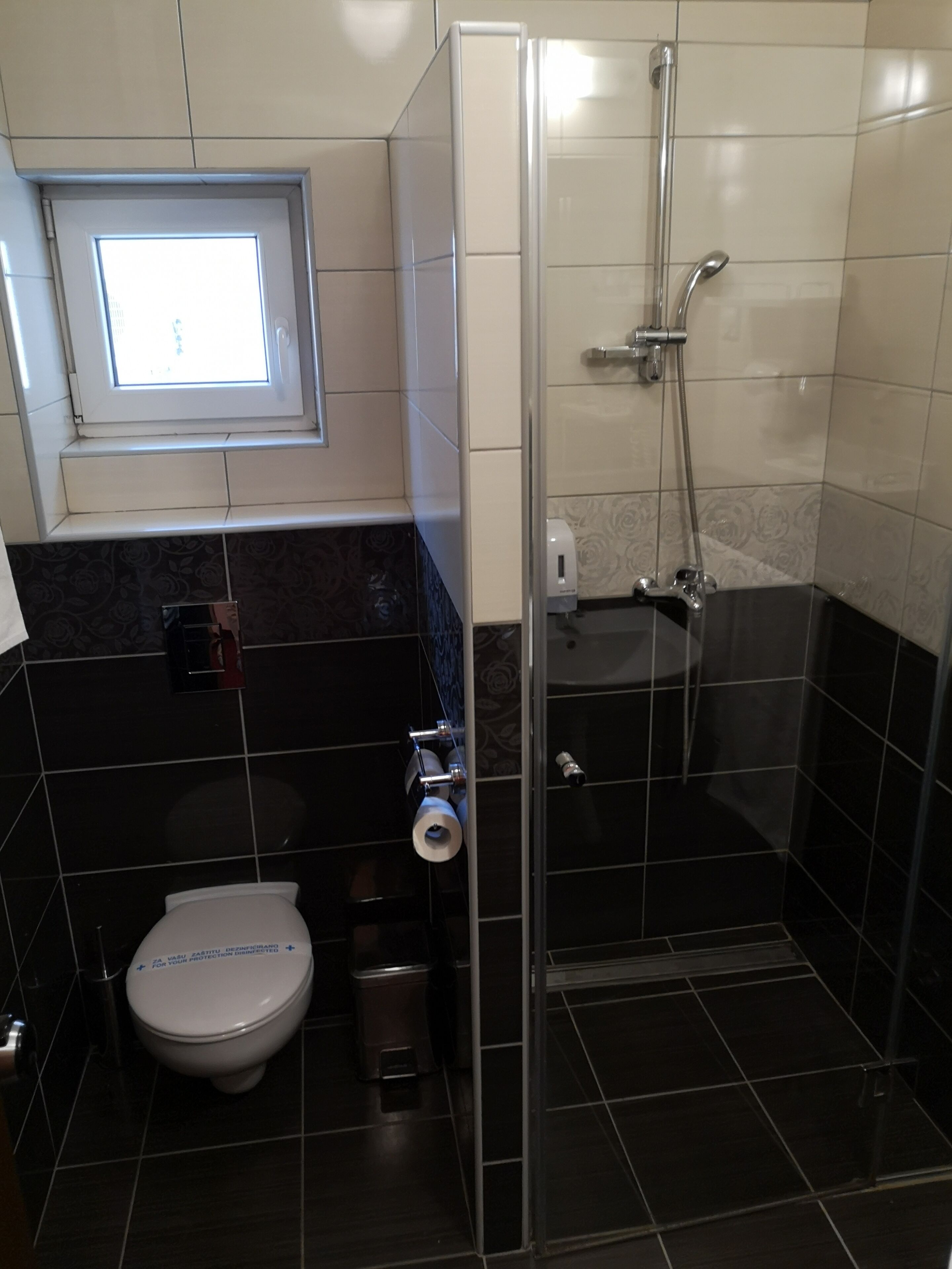 shower, free toiletries, hair dryer, slippers