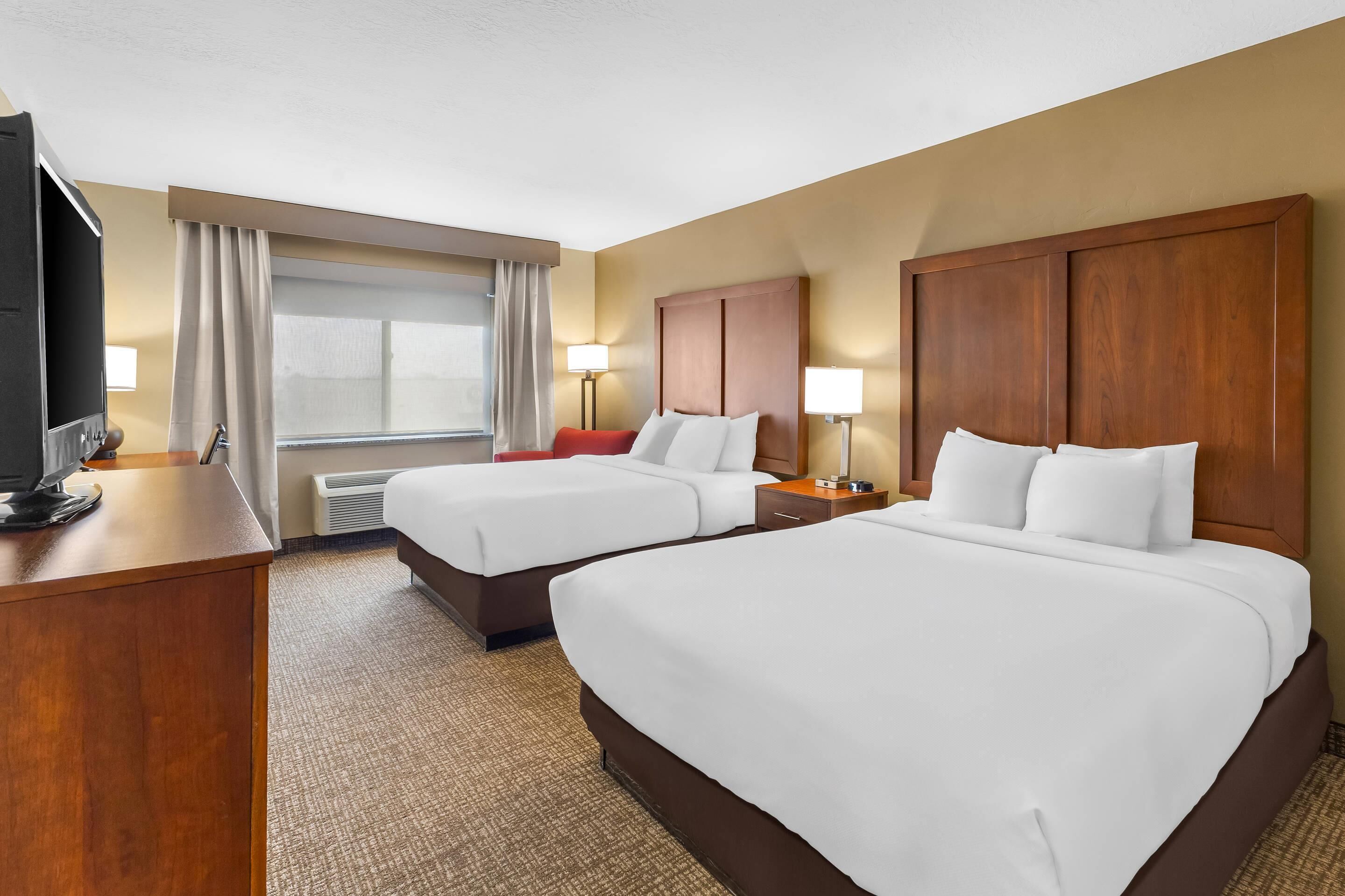 Standard Room, 2 Queen Beds, Non Smoking (No pets) | Pillowtop beds, desk, soundproofing, iron/ironing board