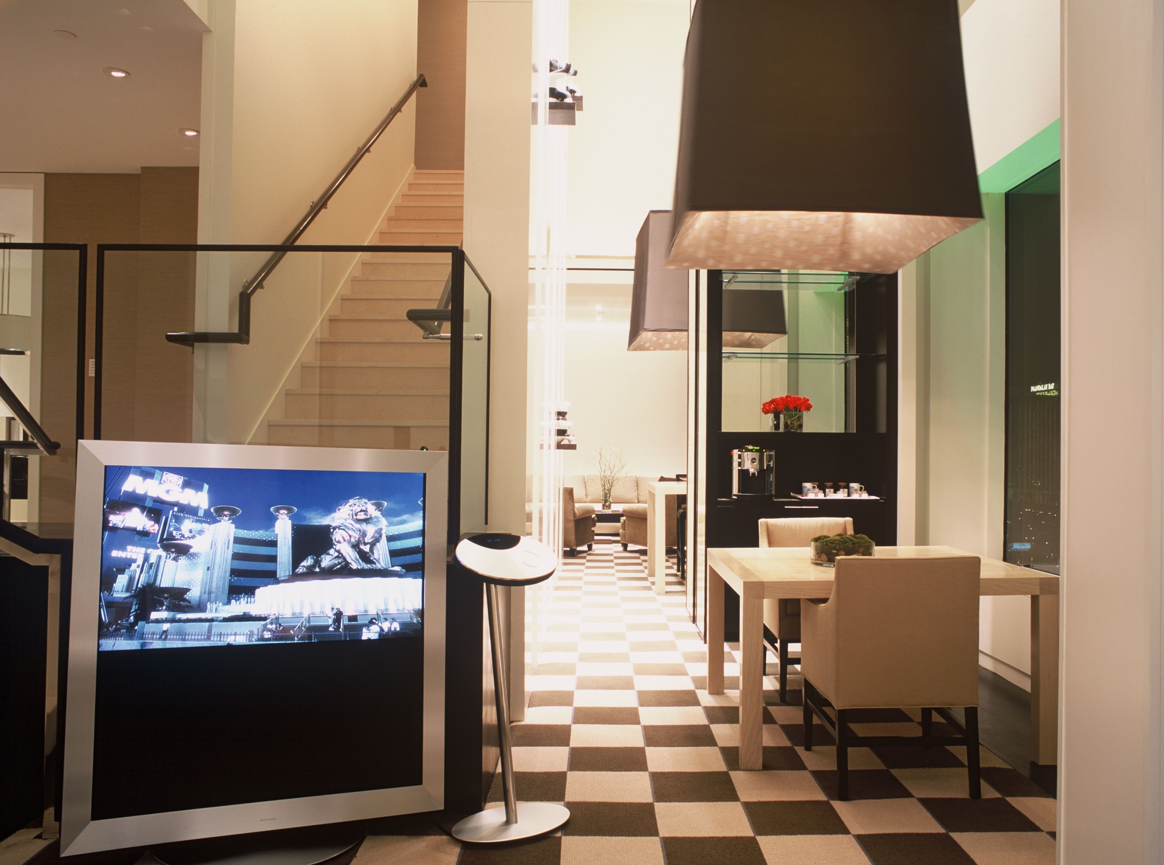 50-inch flat-screen tv with cable channels, tv, pay films