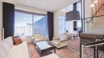 Two Bedroom Balcony Loft | Draps en coton égyptien, literie de qualité supérieure