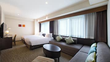 Habitación Deluxe con 2 camas individuales, para no fumadores (with 2 extra bed) | Ropa de cama de alta calidad, edredón y camas Select Comfort