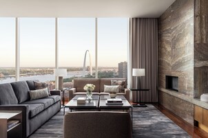 Luxury Suite, 1 King Bed, Non Smoking | Living area | 42-inch plasma TV with cable channels, TV, DVD player