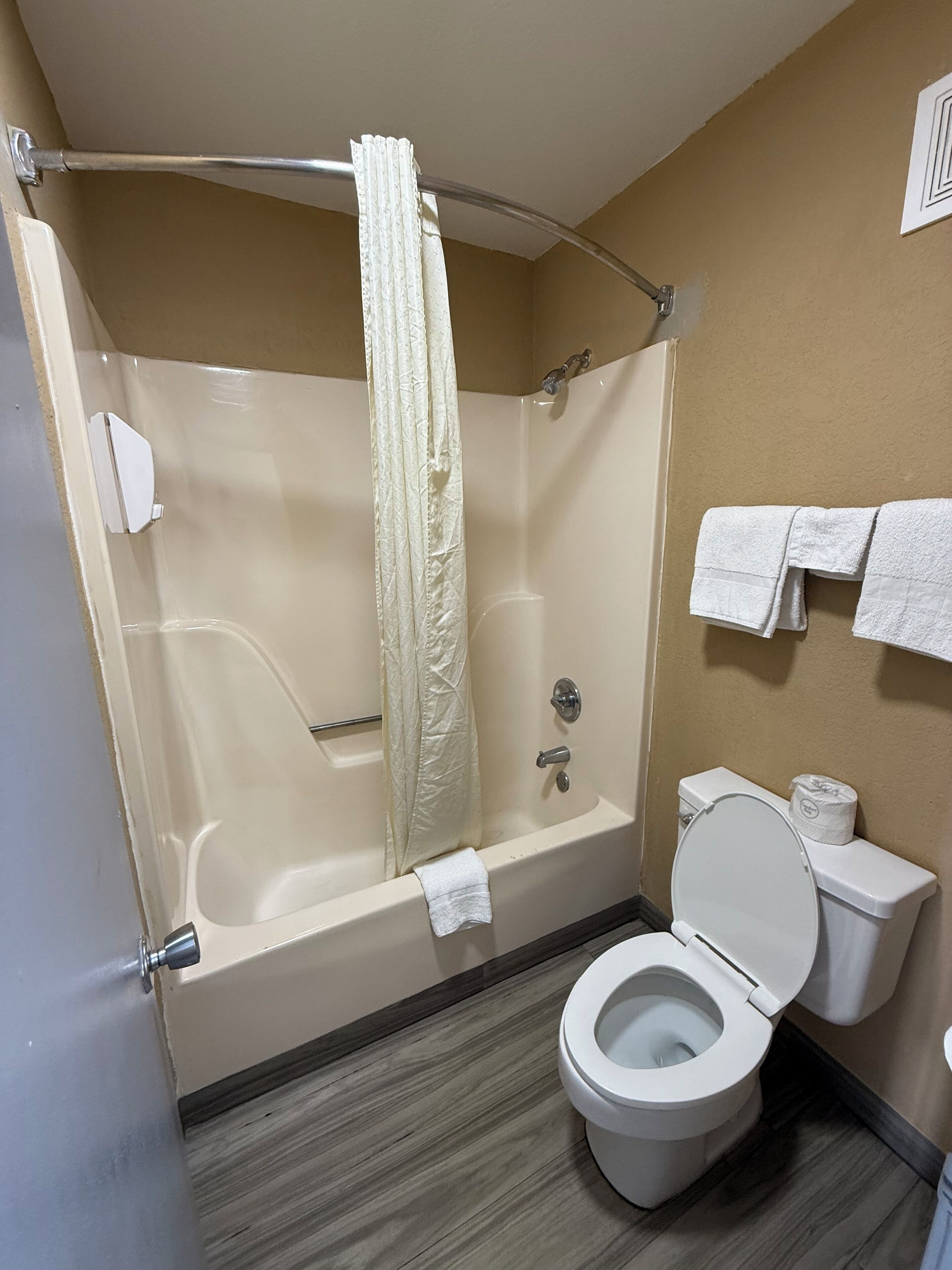 Standardværelse - 1 queensize-seng (1 queen bed) | Badeværelse | Kombination af bruser/badekar, gratis toiletartikler, hårtørrer