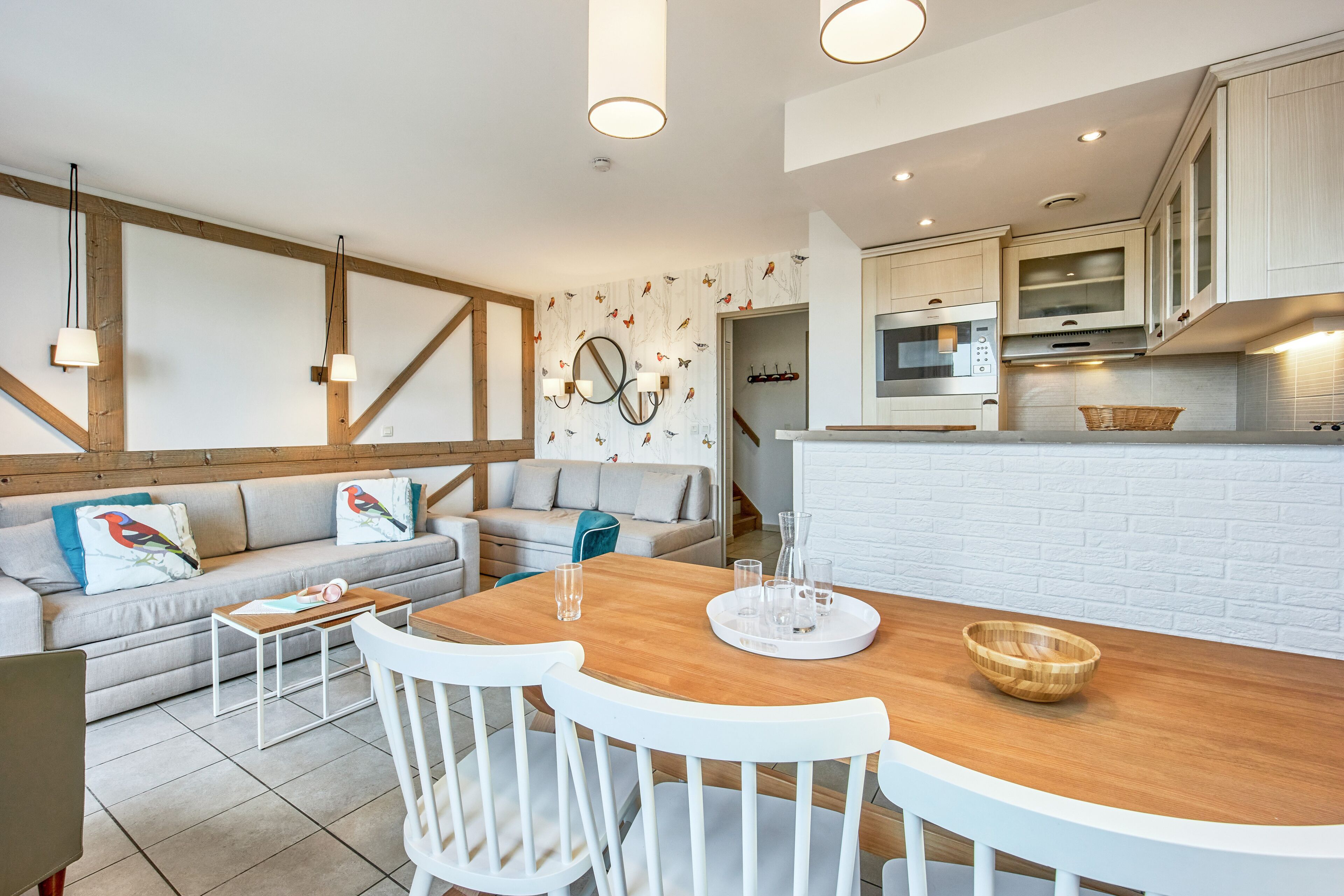Maison 8 personnes - 2 chambres + 1 coin nuit - Duplex - Terrasse | Coin cuisine privé | Réfrigérateur, micro-ondes, plaque de cuisson, lave-vaisselle