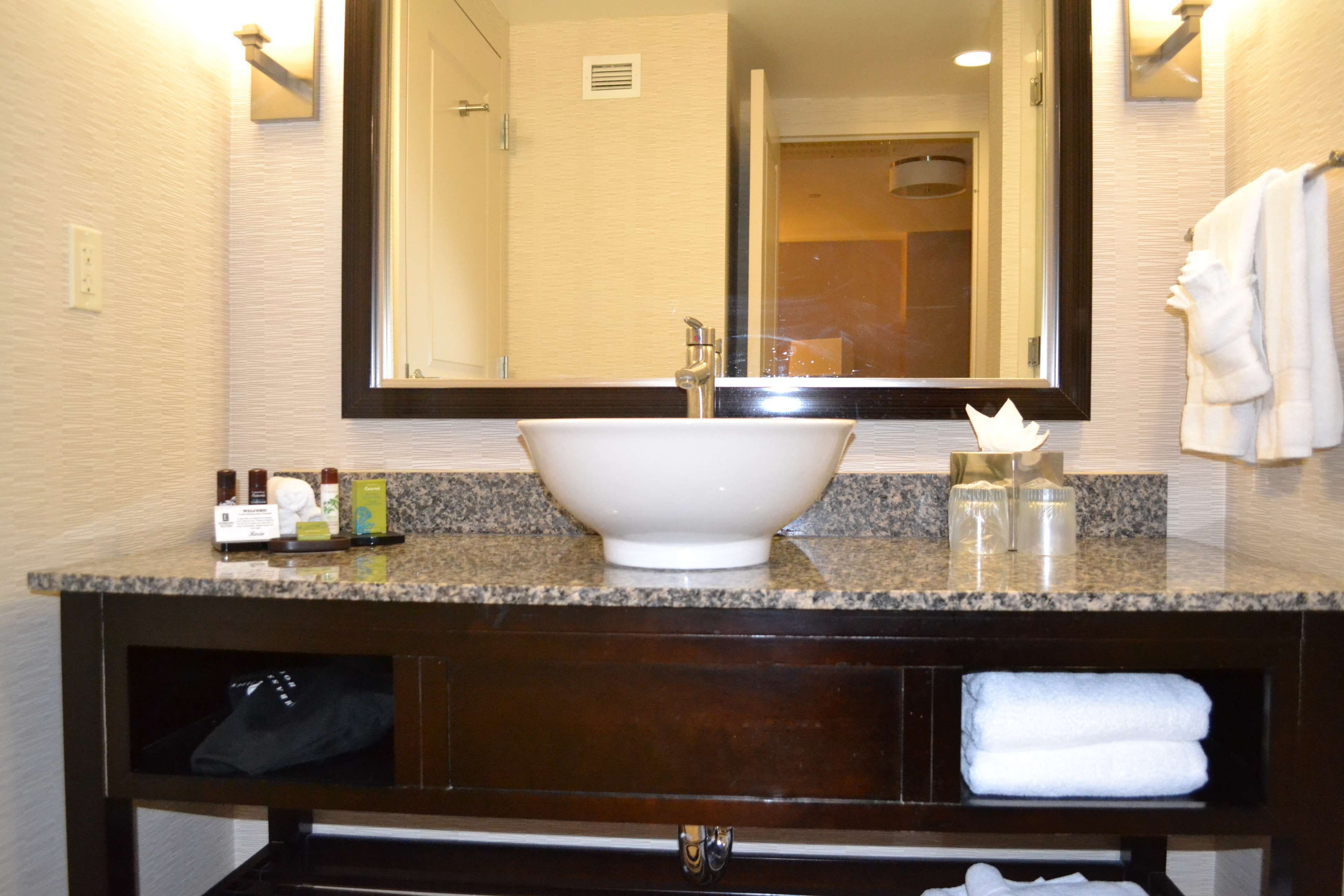 free toiletries, hair dryer, bathrobes, towels