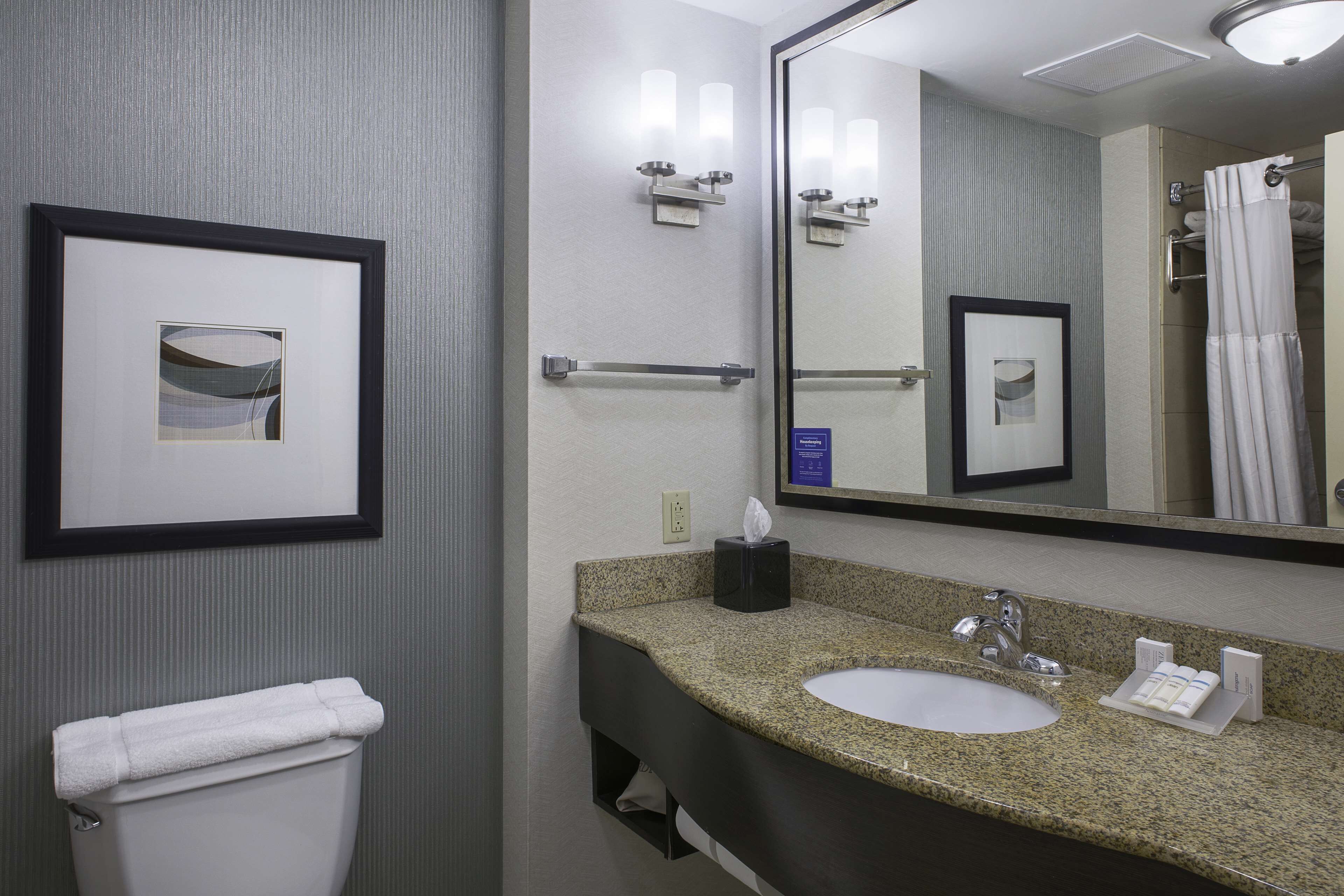 shower, designer toiletries, hair dryer, towels