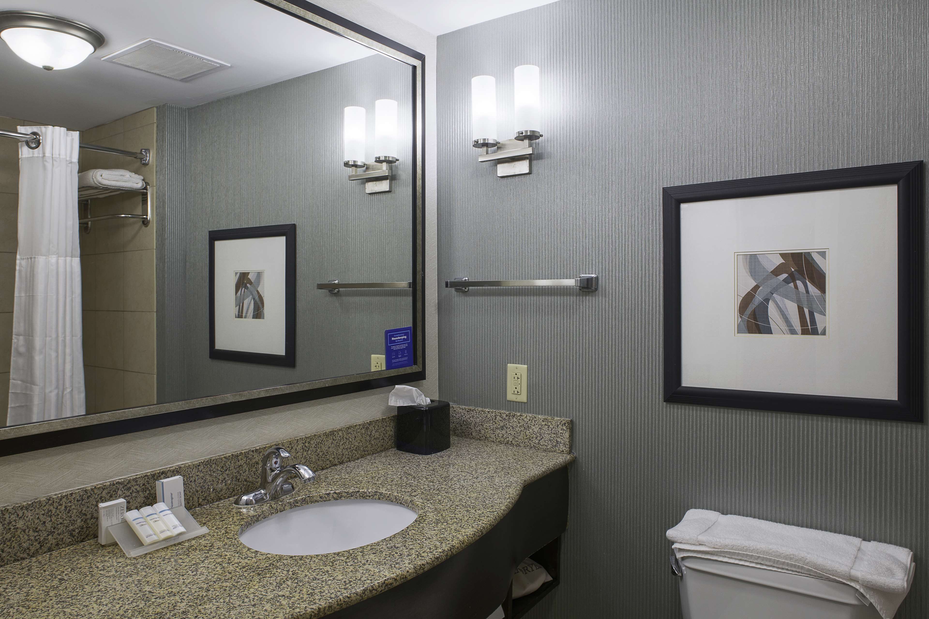 shower, designer toiletries, hair dryer, towels