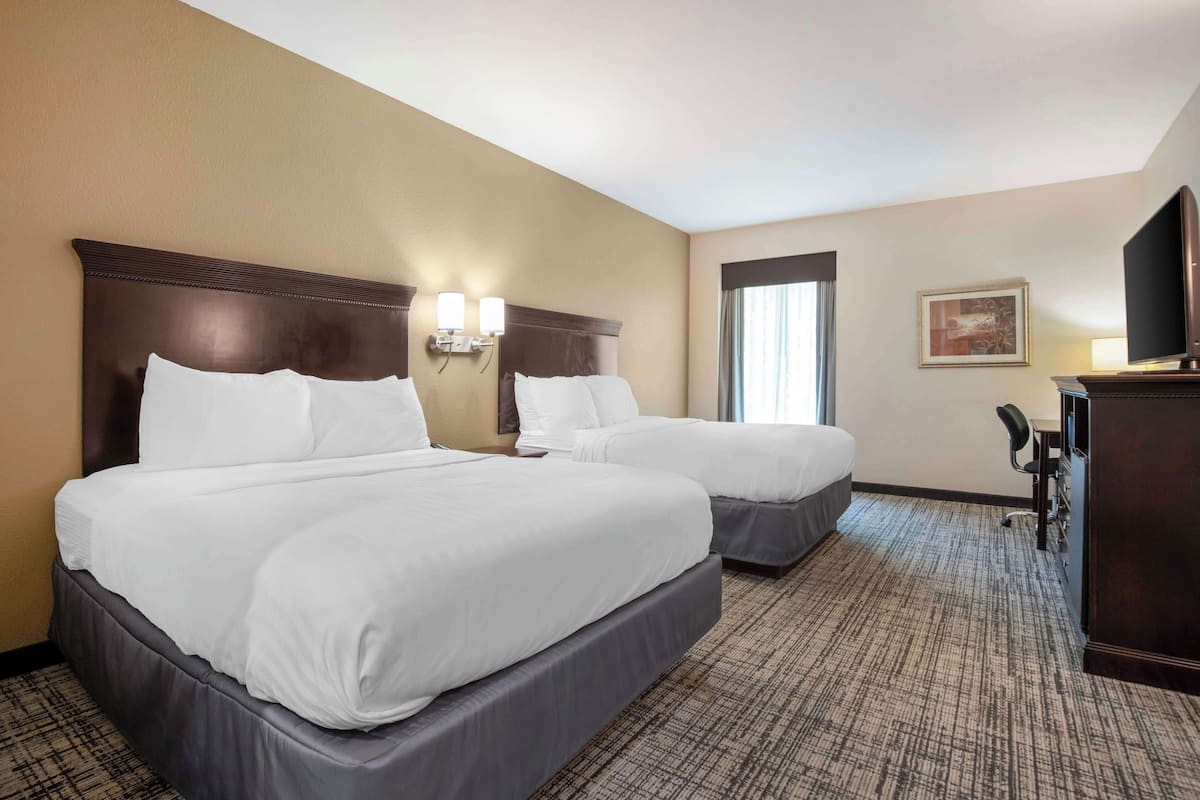 Standard Room, 2 Queen Beds, Non Smoking, Refrigerator & Microwave | Pillowtop beds, in-room safe, desk, laptop workspace