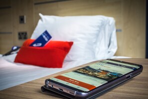 Desk, blackout drapes, iron/ironing board, free WiFi