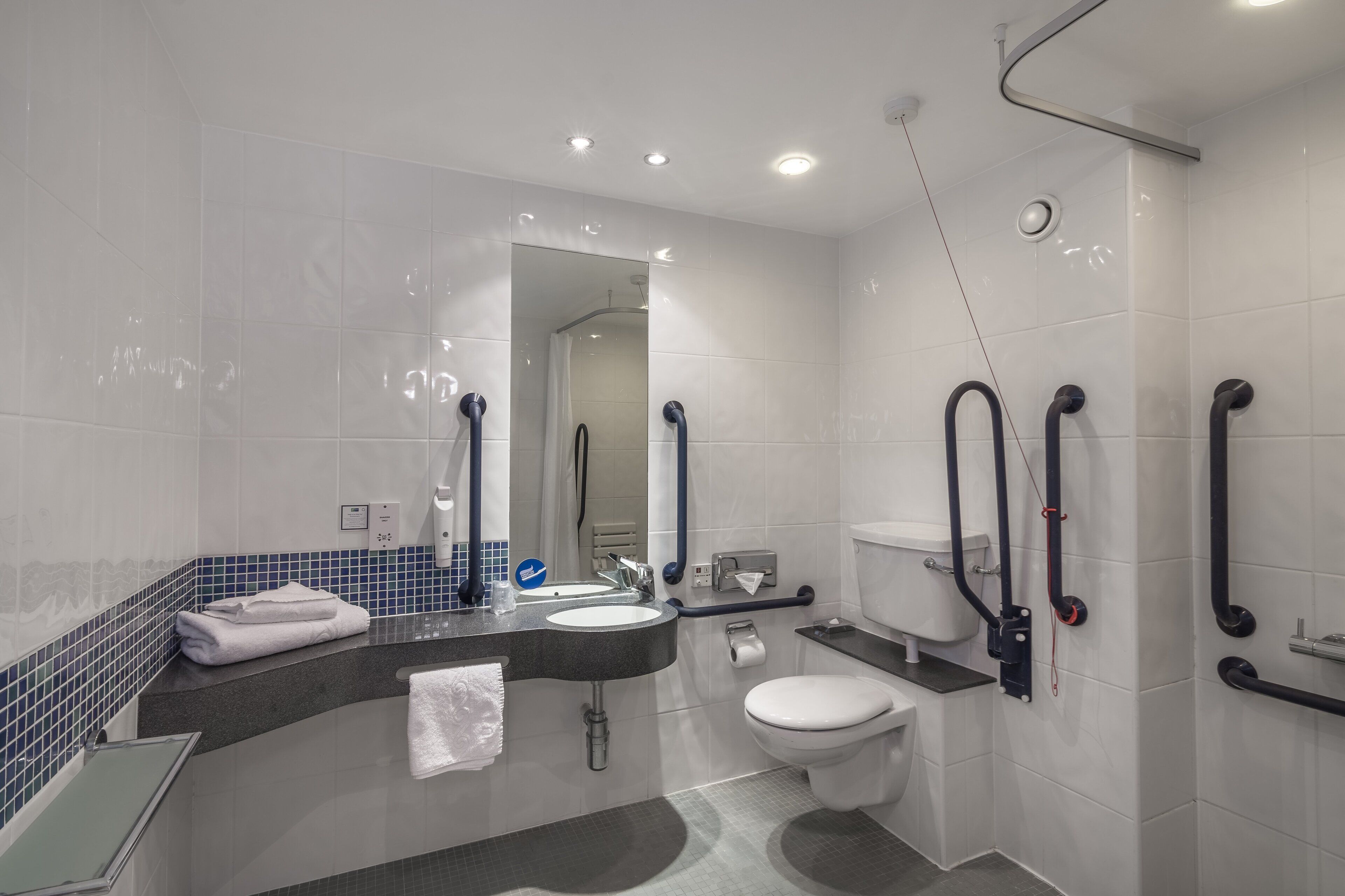 standard room, 1 double bed, accessible (free hot breakfast) | bathroom | shower, free toiletries, hair dryer, towels