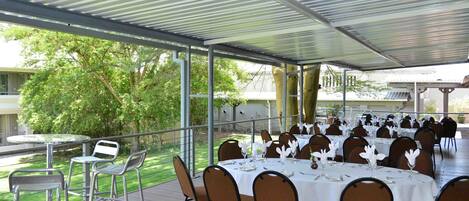 Outdoor banquet area