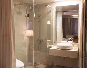 Hair dryer, bathrobes, slippers, bidet