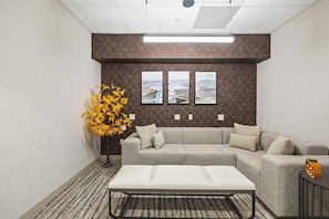 32-inch flat-screen TV with cable channels, TV, pay movies