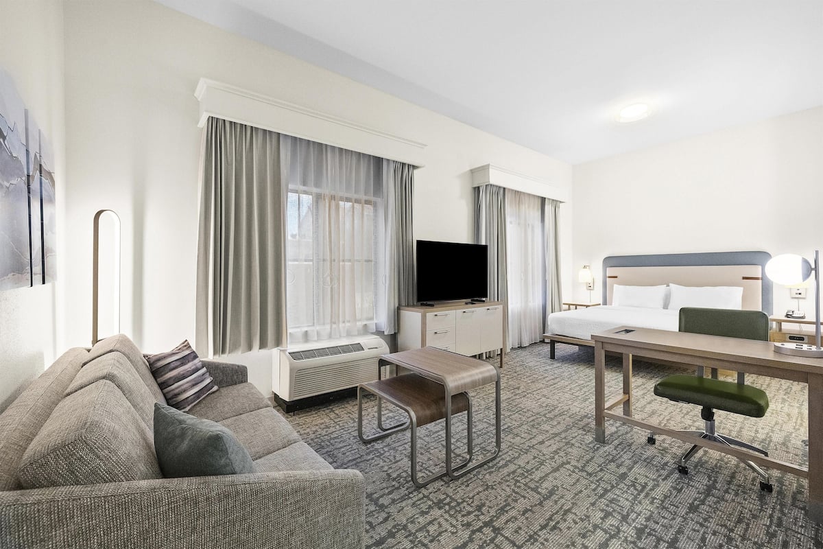 32-inch flat-screen TV with cable channels, TV, pay movies