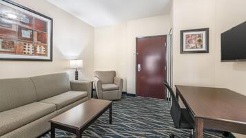 Suite, 1 King-Bett und Schlafsofa, Nichtraucher, Kühlschrank und Mikrowelle (with Sofabed) | Hochwertige Bettwaren, Pillowtop-Betten, Schreibtisch