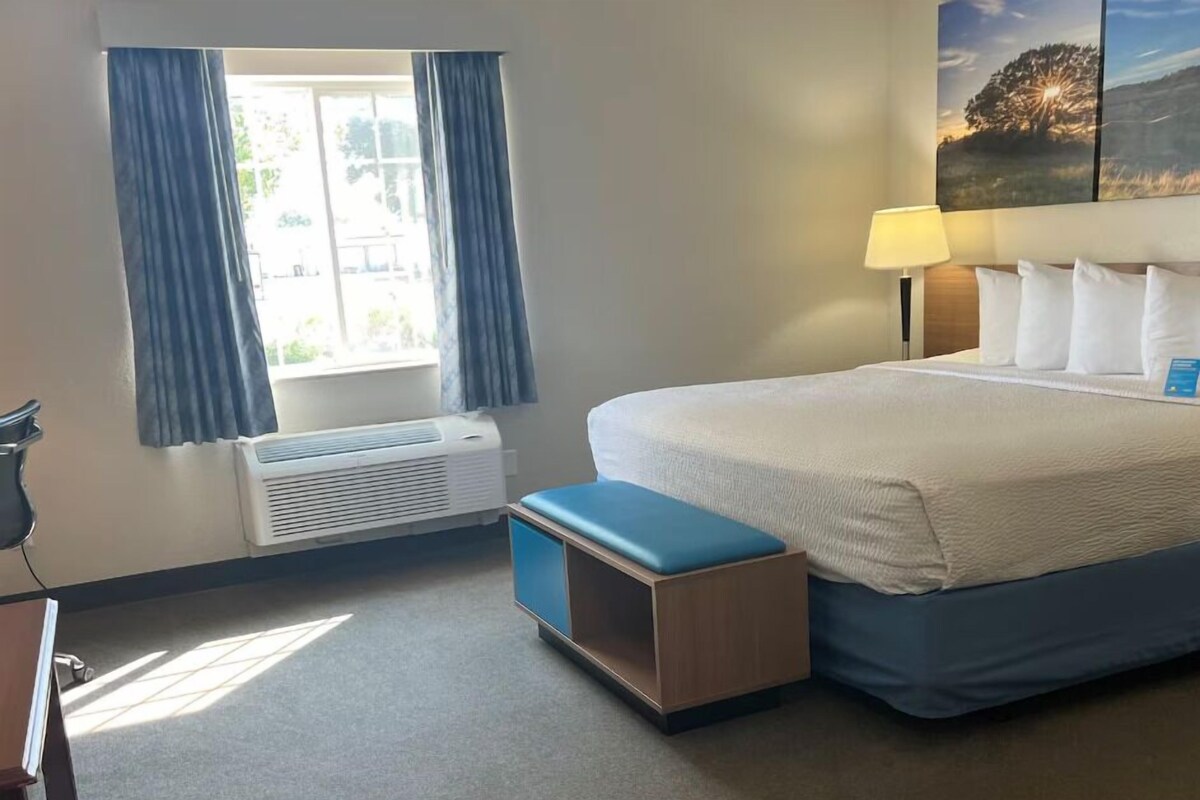 In-room safe, desk, iron/ironing board, cribs (free)